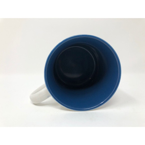 Floral Coffee Mug Creative Concepts 1993 Blue Basket Pink Flowers Polka Dots - Picture 5 of 6